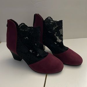 Lausiuoe Ankle Boots For Women Dressy Chunky Heel Pointed Toe Side Zipper